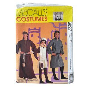 90s McCalls 8827 Boys Medieval Costume Sewing Pattern Size 14 Vintage 1997 UNCUT
